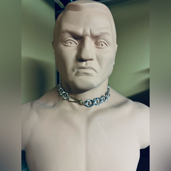 Open edit Geo anchor chain collar in Rhodium - Gold - Picture 6 of 8